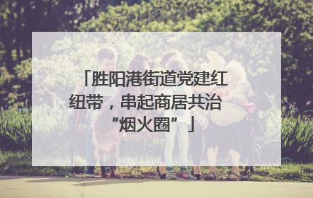 胜阳港街道党建红纽带，串起商居共治 “烟火圈”