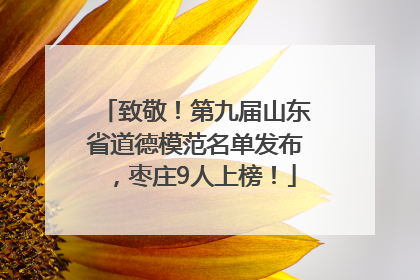致敬！第九届山东省道德模范名单发布，枣庄9人上榜！