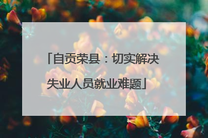 自贡荣县：切实解决失业人员就业难题