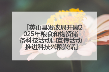 英山县发改局开展2025年粮食和物资储备科技活动周宣传活动 推进科技兴粮兴储