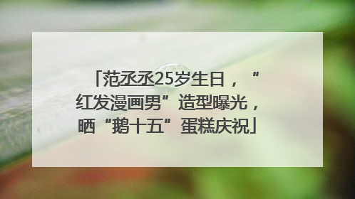 范丞丞25岁生日，“红发漫画男”造型曝光，晒“鹅十五”蛋糕庆祝