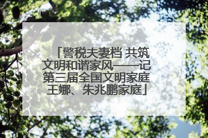 警税夫妻档 共筑文明和谐家风——记第三届全国文明家庭王娜、朱兆鹏家庭