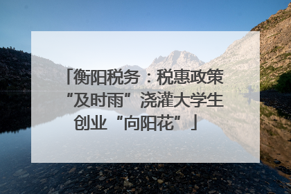 衡阳税务：税惠政策“及时雨”浇灌大学生创业“向阳花”