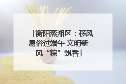 衡阳蒸湘区：移风易俗过端午 文明新风“粽”飘香