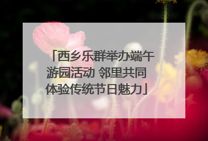 西乡乐群举办端午游园活动 邻里共同体验传统节日魅力