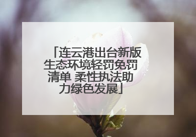 连云港出台新版生态环境轻罚免罚清单 柔性执法助力绿色发展