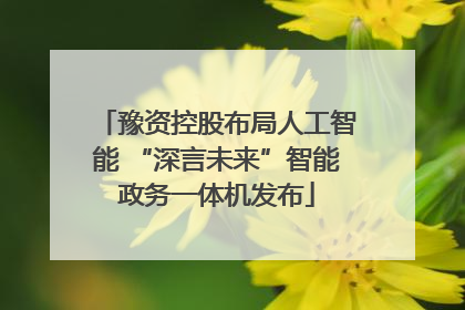 豫资控股布局人工智能 “深言未来”智能政务一体机发布