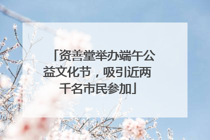 资善堂举办端午公益文化节，吸引近两千名市民参加
