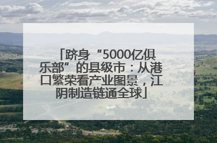 跻身“5000亿俱乐部”的县级市：从港口繁荣看产业图景，江阴制造链通全球