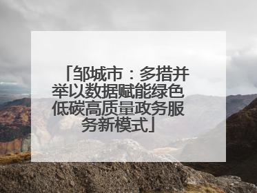邹城市：多措并举以数据赋能绿色低碳高质量政务服务新模式