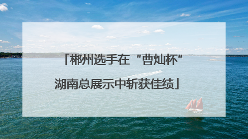 郴州选手在“曹灿杯”湖南总展示中斩获佳绩