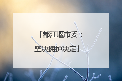 都江堰市委：坚决拥护决定