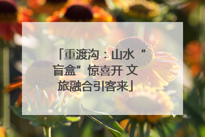 重渡沟：山水“盲盒”惊喜开 文旅融合引客来