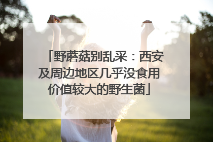 野蘑菇别乱采：西安及周边地区几乎没食用价值较大的野生菌