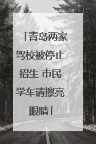 青岛两家驾校被停止招生 市民学车请擦亮眼睛