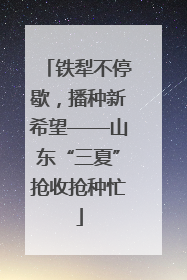 铁犁不停歇，播种新希望——山东“三夏”抢收抢种忙
