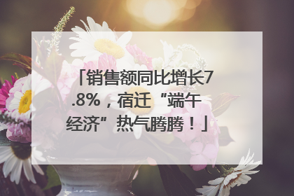销售额同比增长7.8%，宿迁“端午经济”热气腾腾！