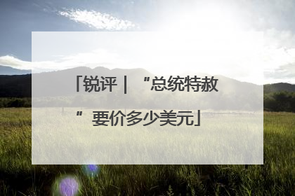 锐评｜“总统特赦”要价多少美元