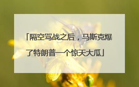 隔空骂战之后，马斯克爆了特朗普一个惊天大瓜