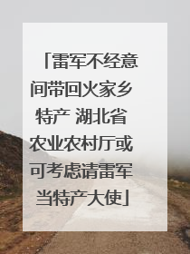 雷军不经意间带回火家乡特产 湖北省农业农村厅或可考虑请雷军当特产大使