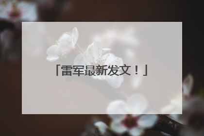 雷军最新发文！