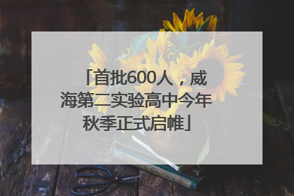 首批600人，威海第二实验高中今年秋季正式启帷