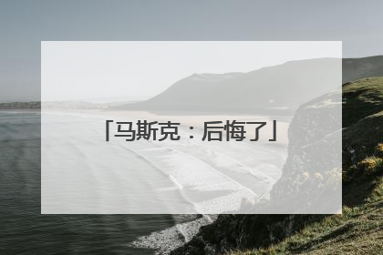 马斯克：后悔了