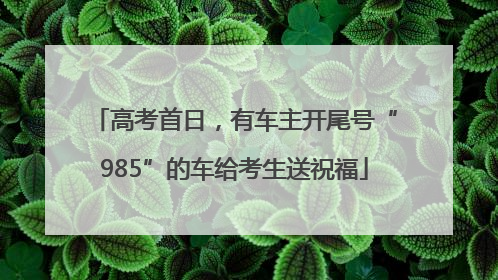 高考首日，有车主开尾号“985”的车给考生送祝福