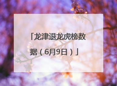 龙津退龙虎榜数据（6月9日）