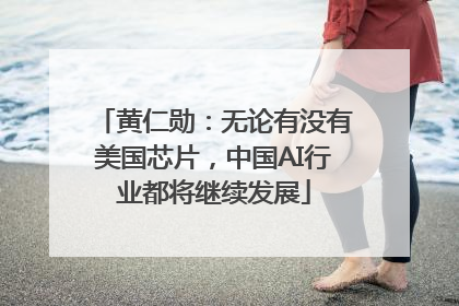 黄仁勋：无论有没有美国芯片，中国AI行业都将继续发展
