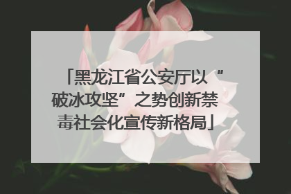 黑龙江省公安厅以“破冰攻坚”之势创新禁毒社会化宣传新格局