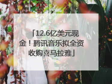 12.6亿美元现金！腾讯音乐拟全资收购喜马拉雅