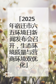 2025年宿迁市六五环境日新闻发布会召开，生态环境质量与营商环境双优化