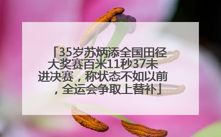 35岁苏炳添全国田径大奖赛百米11秒37未进决赛，称状态不如以前，全运会争取上替补