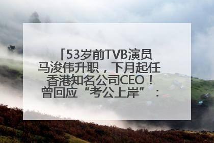 53岁前TVB演员马浚伟升职，下月起任香港知名公司CEO！曾回应“考公上岸”：真不是公务员