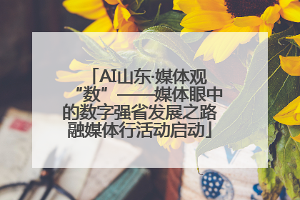 AI山东·媒体观“数”——媒体眼中的数字强省发展之路融媒体行活动启动