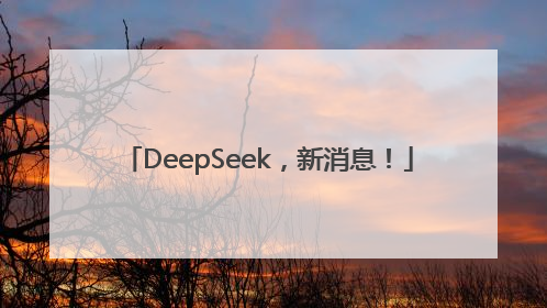 DeepSeek，新消息！